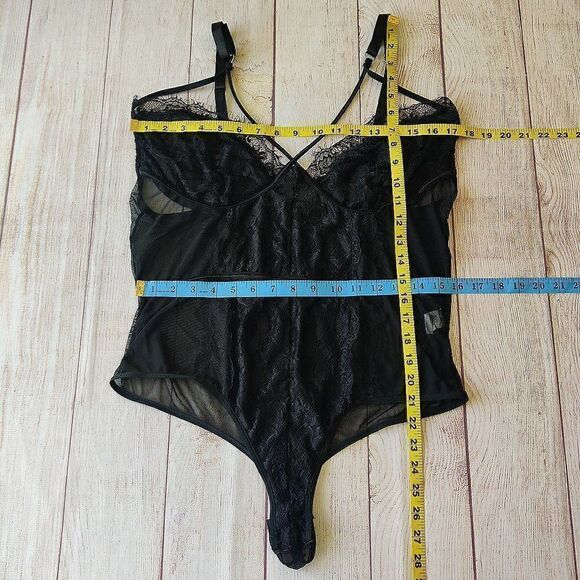 Plus size sheer stretch eyelash lace bodysuit sz 3XL - Picture 11 of 14